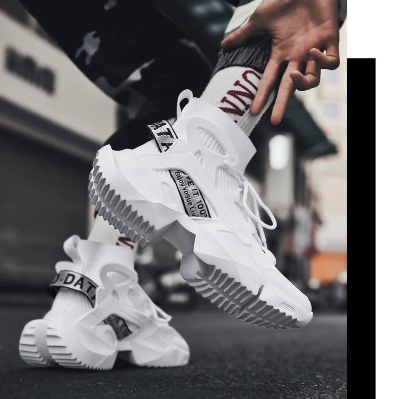 Zapatillas Techwear Blancas Con Plataforma