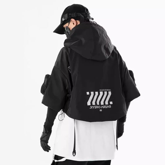 Sudadera Crop De Manga Corta Techwear