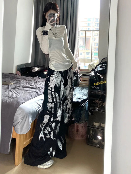 Pantalones De Cargo Con Estampado Blanco