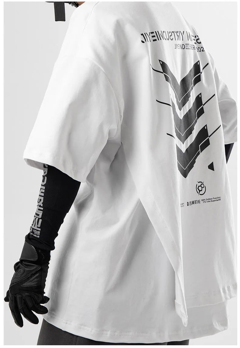 Camiseta Techwear De Manga Corta Con Capa
