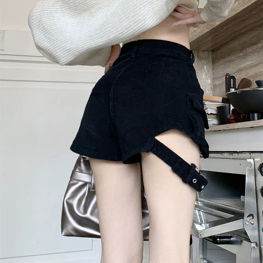 Pantalón De Cargo Con Botón Y Cintas