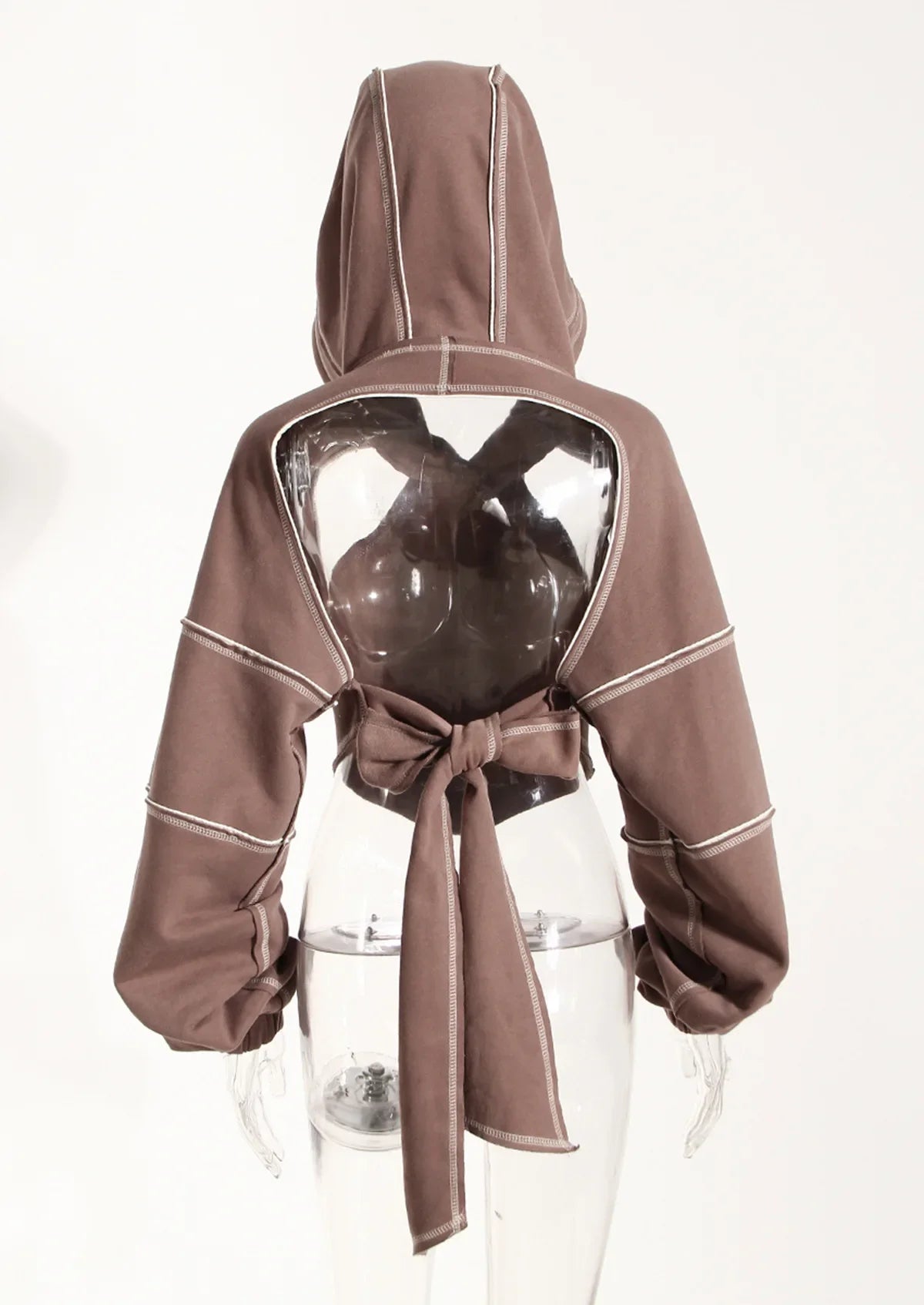 Sudadera Techwear De Espalda Abierta Con Lazo