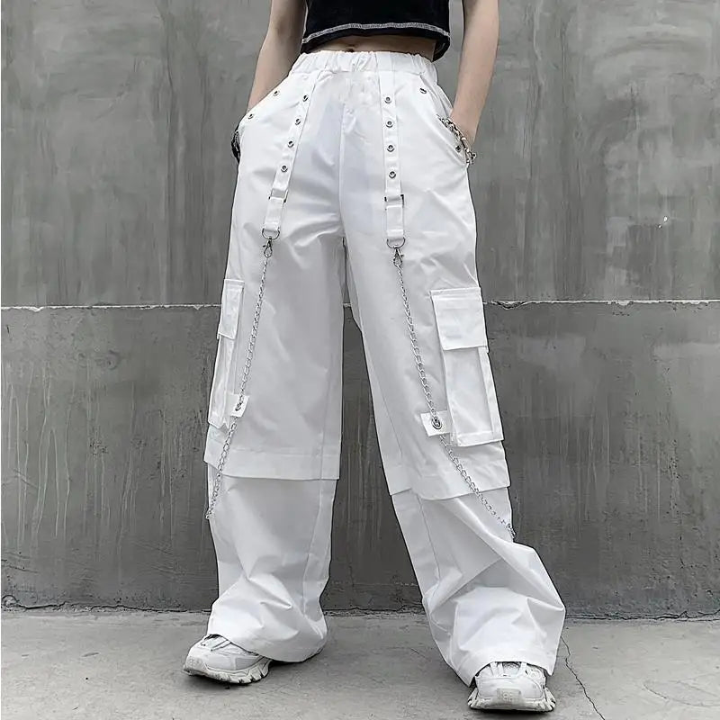 Pantalón Cargo Multibolsillo Blanco