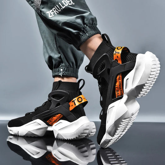 Deportivas Techwear Negras Con Plataforma