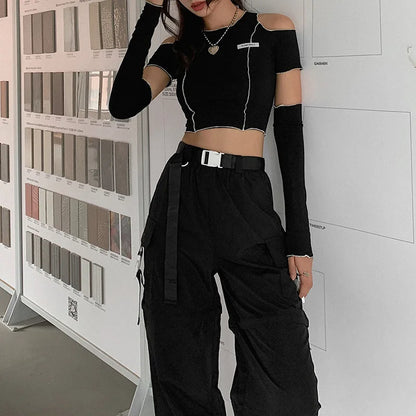 Top Techwear De Manga Larga Con Aperturas