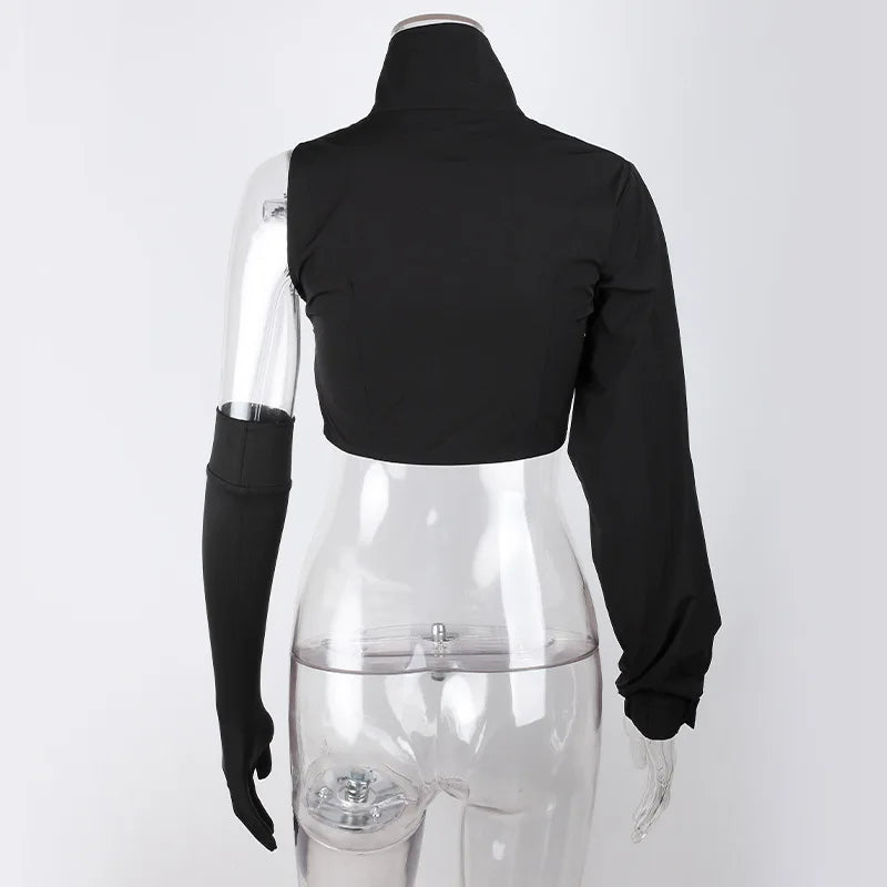 Chaqueta Crop Techwear De Una Manga