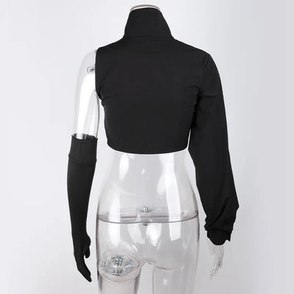 Chaqueta Crop Techwear De Una Manga