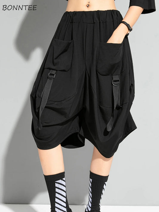 Pantalones Techwear Ligeros Multibolsillo Largo Medio