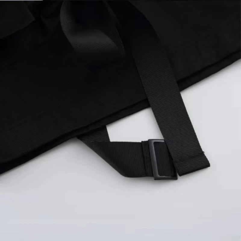 Pantalones Techwear Con Bolsillos De Cremallera Y Cintas Ligero