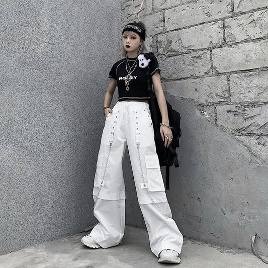 Pantalón Cargo Multibolsillo Blanco