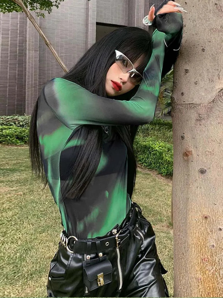 Camiseta Techawear Transparente De Manga Larga