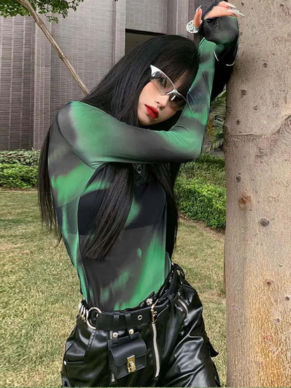 Camiseta Techawear Transparente De Manga Larga