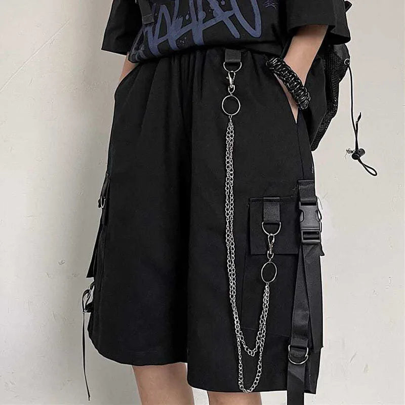 Pantalones De Cargo Con Cadenas Largo Medio