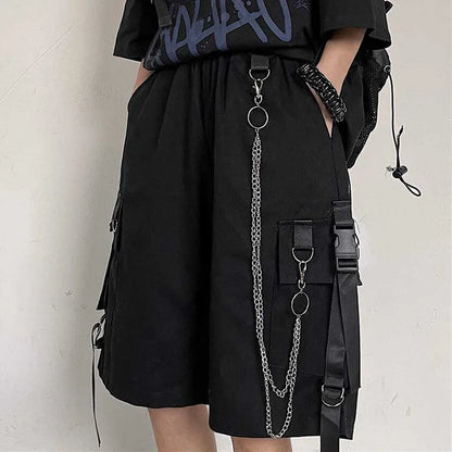 Pantalones De Cargo Con Cadenas Largo Medio