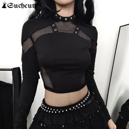 Top Techwear De Manga Larga Con Rejilla