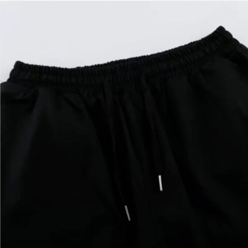 Pantalones Techwear Con Bolsillos De Cremallera Y Cintas Ligero