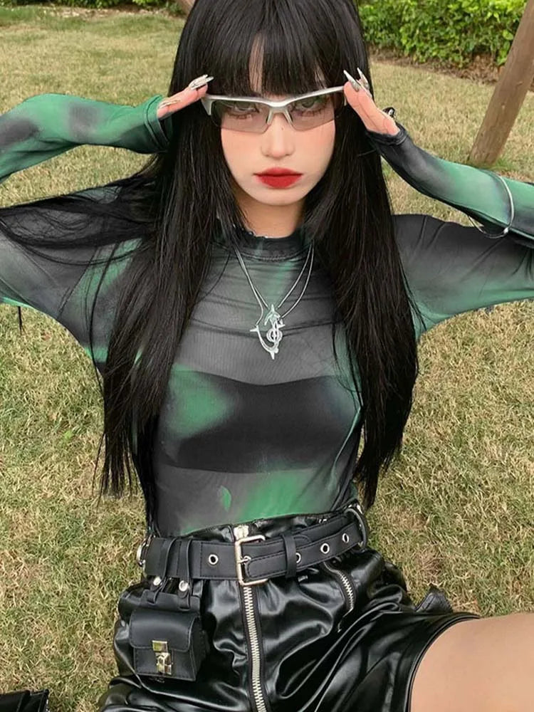 Camiseta Techawear Transparente De Manga Larga