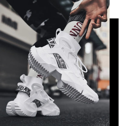 Zapatillas Techwear Blancas Con Plataforma