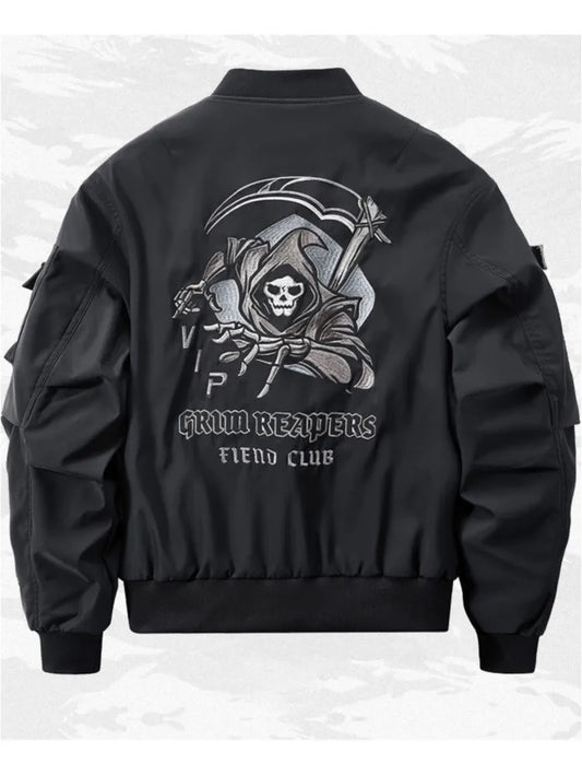 Chaqueta Bomber Estilo Techwear Con Parches