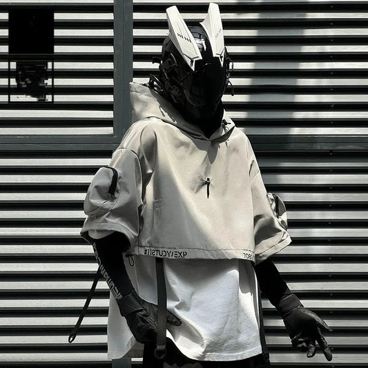 Sudadera Crop De Manga Corta Techwear