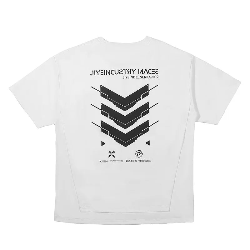 Camiseta Techwear De Manga Corta Con Capa