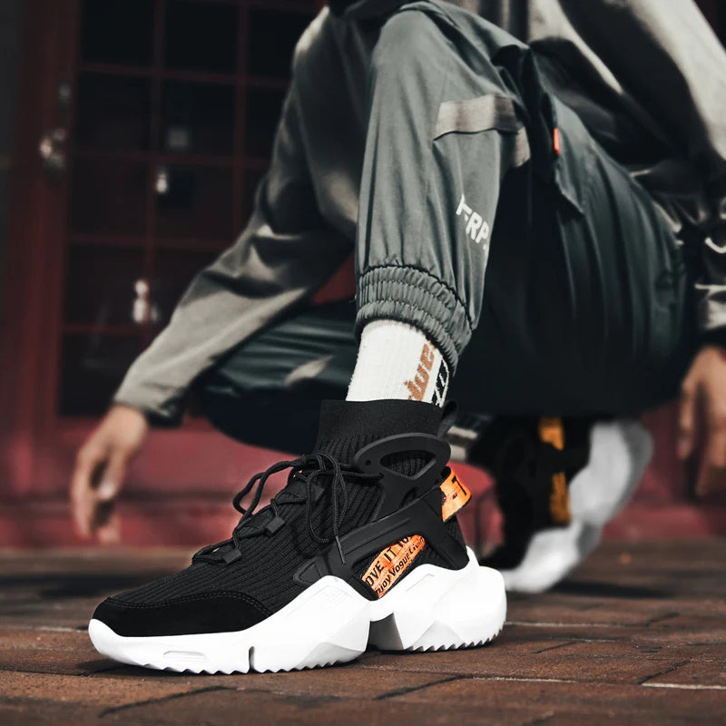 Deportivas Techwear Negras Con Plataforma