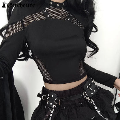 Top Techwear De Manga Larga Con Rejilla