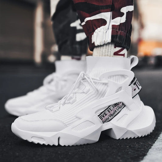 Zapatillas Techwear Blancas Con Plataforma