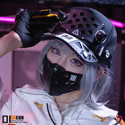 Gorra Estilo Cyberpunk Con Cuernos