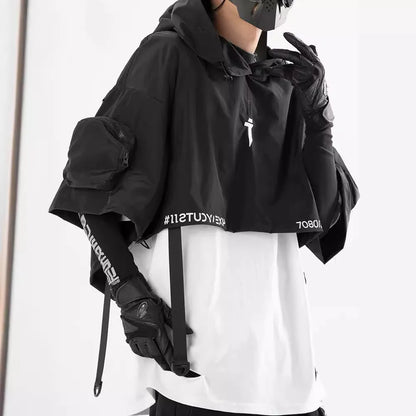 Sudadera Crop De Manga Corta Techwear