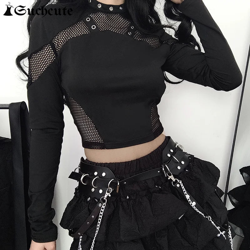 Top Techwear De Manga Larga Con Rejilla