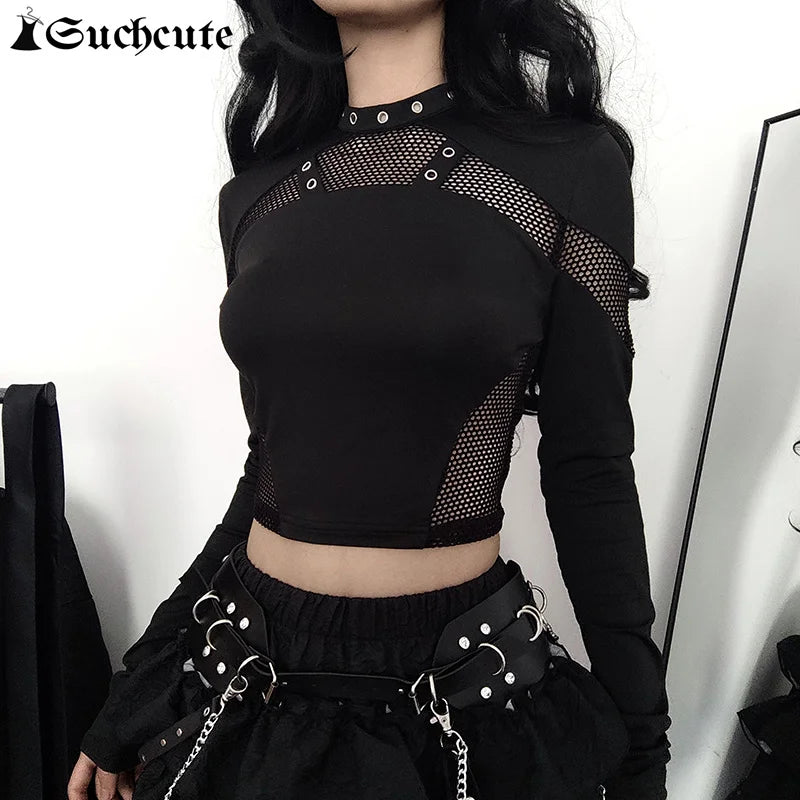 Top Techwear De Manga Larga Con Rejilla