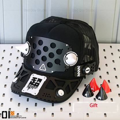Gorra Estilo Cyberpunk Con Cuernos