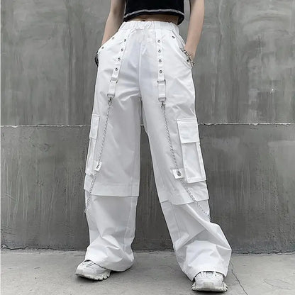 Pantalón Cargo Multibolsillo Blanco