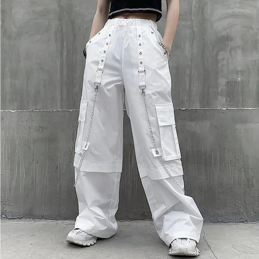 Pantalón Cargo Multibolsillo Blanco