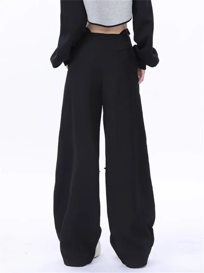 Pantalones con Cremalleras En Las Rodillas Y Apertura En La Cintura
