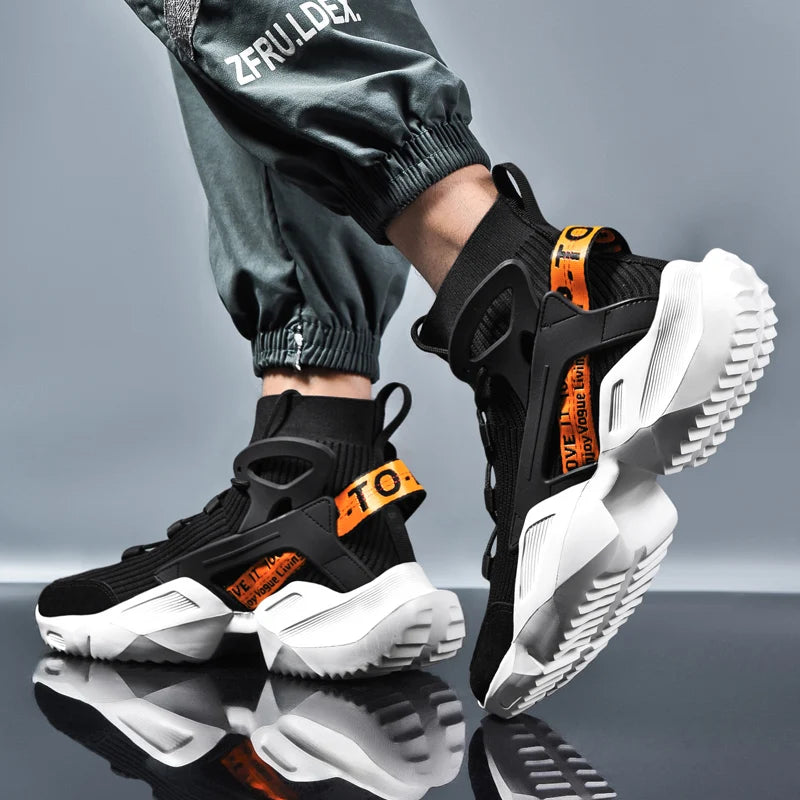 Deportivas Techwear Negras Con Plataforma